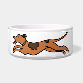 Tigela Dog Bowl em Execução Dinâmica - Design de Arte de