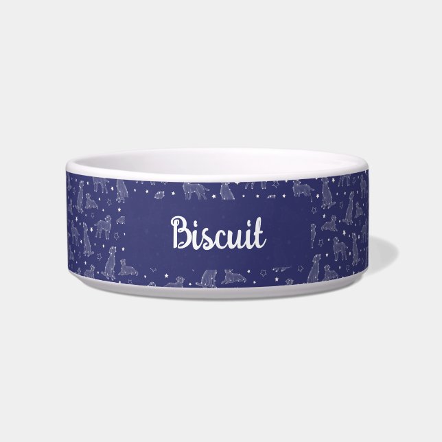 Tigela Dog Constellation Blue And White Pattern Monogram (Frente)
