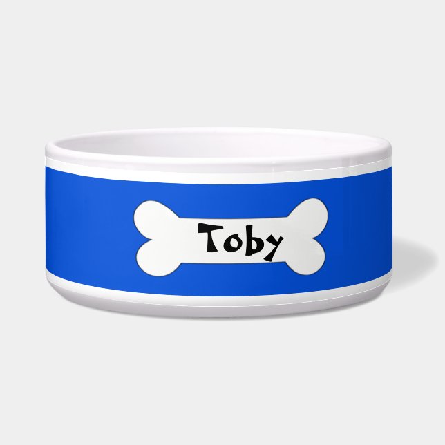 Tigela Doggie Blues - Blue Personalised Dog Bowl (Frente)