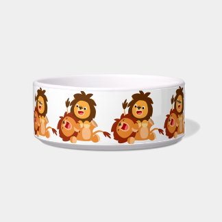 Tigela Dois Leões De Cartoon Bons De Pet Bowl