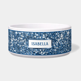 Tigela Efeito de Textura Brilho Azul Falso Com Nome Perso
