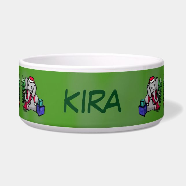 Tigela Elefantes bonitos do Natal do nome de animal de (Frente)