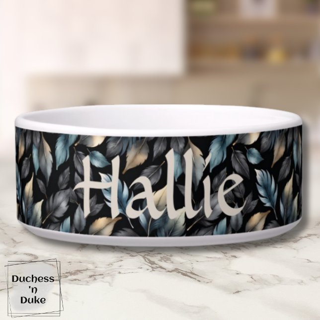 Tigela Elegant Metallic Botanical Leaves Personalized (Elegant Metallic Botanical Leaves Personalized Bowl)