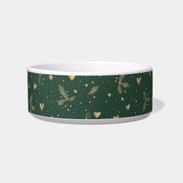 Tigela Elegante Emerald & Dourado Cat Bowl - Holida Luxur