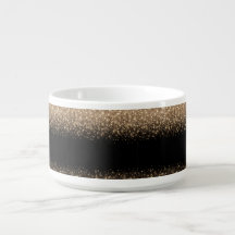 Elegante Glitter Ombre Preto e Dourado