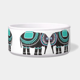 Tigela Elegantes Elefantes Indianos Desenho de Gatinho Fo