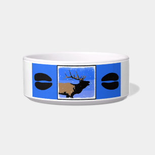 Tigela Elk Bugling no inverno - Arte original sobre a vid