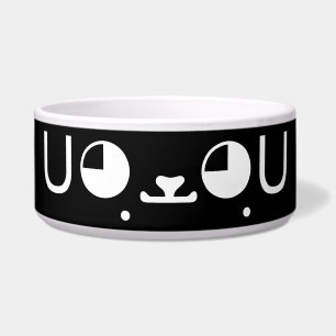 Tigela Emoticon bonito de Kaomoji do japonês do cão de