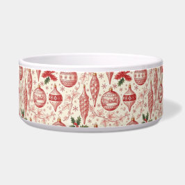 Tigela Enfeites de Natal em Toile Vermelho Chinoiserie