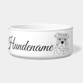 Tigela English Bulldog Line Art personalized bowl