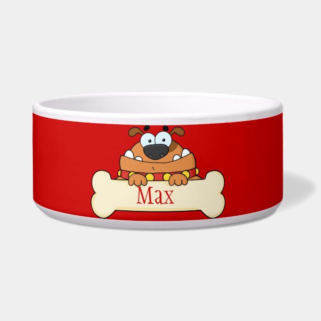 Tigela Engraçado Cartoon Cão Personalizado Pet Bowl (Frente)