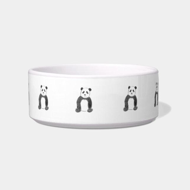 Tigela Esboço preto e branco do panda (Frente)