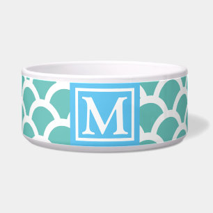 Tigela Escamas de peixes verdes costeiros Monograma