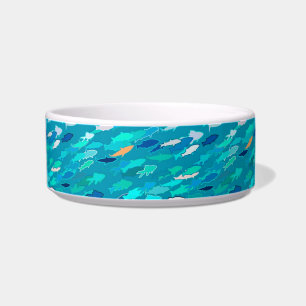 Tigela Escola de Peixes, Turquesa, Azul e Aqua