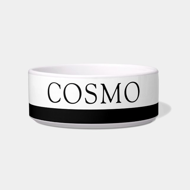 Tigela Escolha qualquer cor Nome personalizado de Pet Nom (Frente)