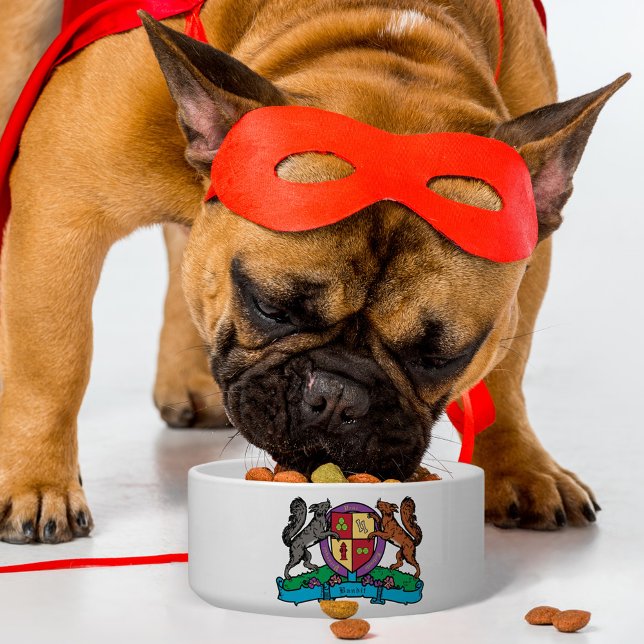 Tigela Esquilos Rampant Doggy Casaco de Braços Nome Perso (Criador carregado)