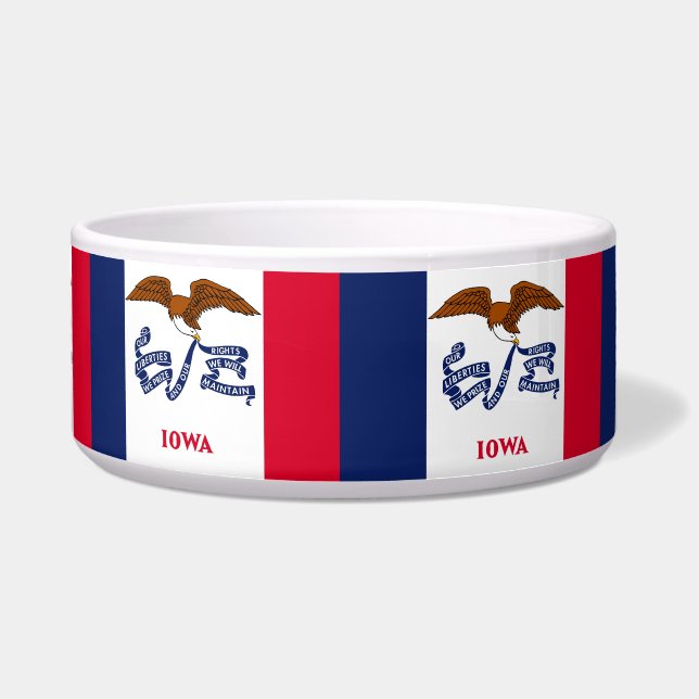 Tigela Estado do Iowa Flag Pet Bowl (Frente)