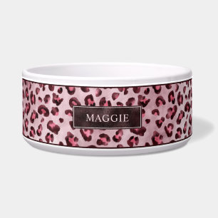 Tigela Estampa Animal Leopardo Rosa Com Folha Falsa E Nom