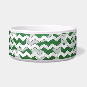 Tigela Estampa Xadrez Verde e Branco Chevron
