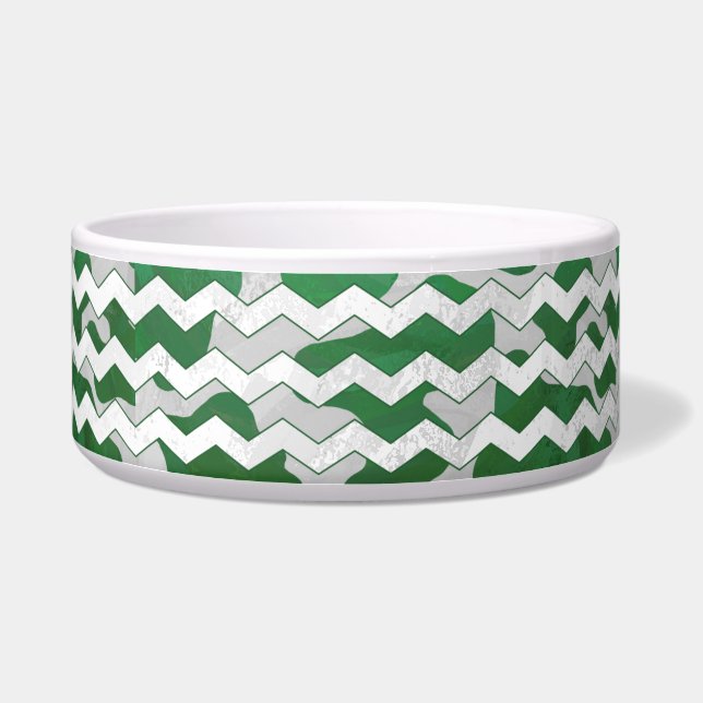 Tigela Estampa Xadrez Verde e Branco Chevron (Direita)