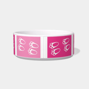 Tigela Estampas de coelho branco, cor-de-rosa e cerâmico