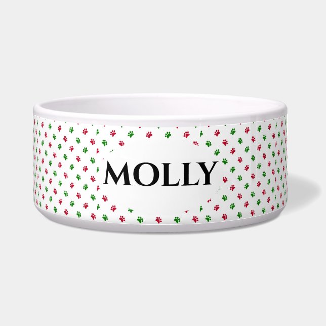 Tigela Estampas de pata de porco de Natal (Frente)