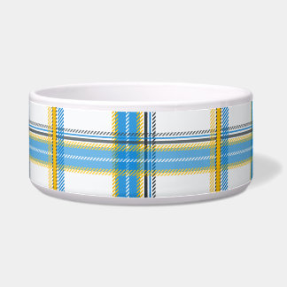 Tigela Estética Xadrez Amarelo Azul Brilhante
