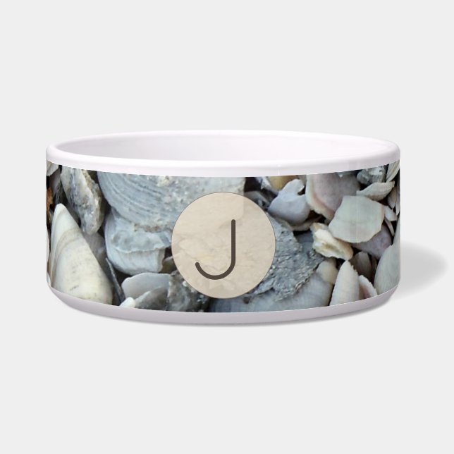 Tigela Estilo de Pet Inicial Conchas Costeiras (Frente)