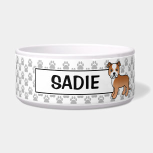 Tigela Estilo Vermelho E Branco Com Nome Personalizado
