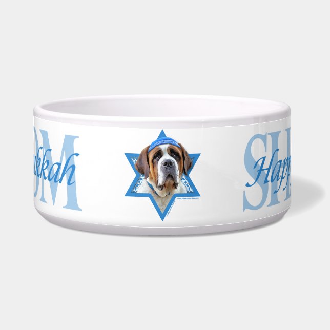 Tigela Estrela de David de Hanukkah - St Bernard (Frente)
