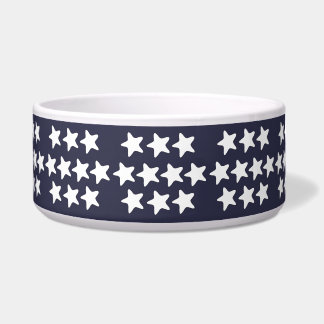 Tigela Estrelas Brancas Em Azul Marinho Para Pet 