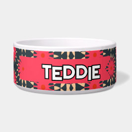 Tigela Estrelas de Palha Verde-Azeitona e Magenta