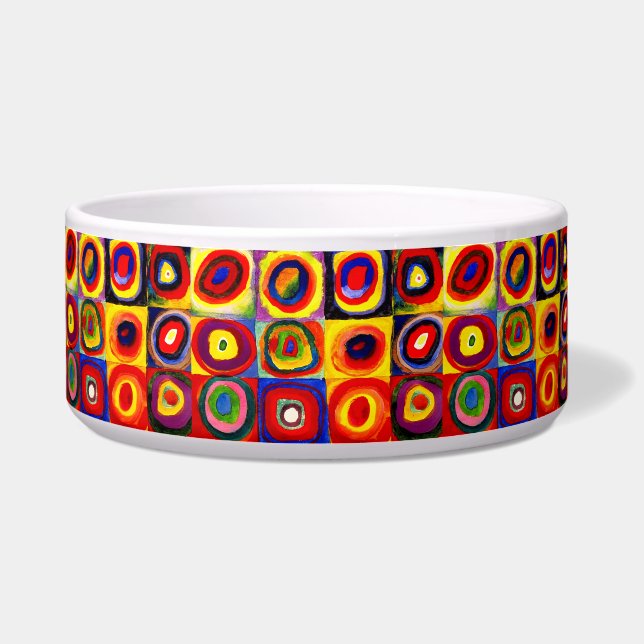 Tigela Estudo de cor de Kandinsky Quadrados Círculos Arte (Frente)