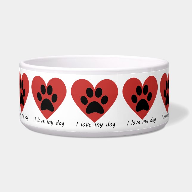 Tigela Eu amo cachorro (Frente)