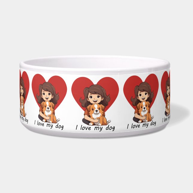 Tigela Eu amo cachorro (Frente)
