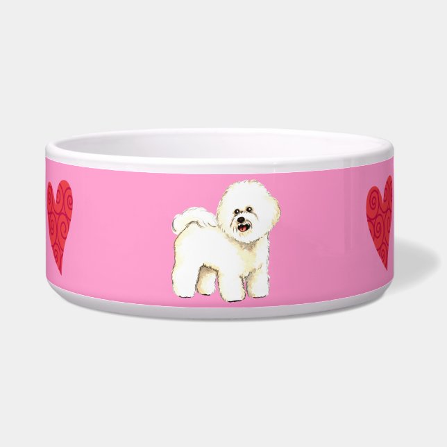 Tigela Eu amo meu Bichon Frise (Direita)