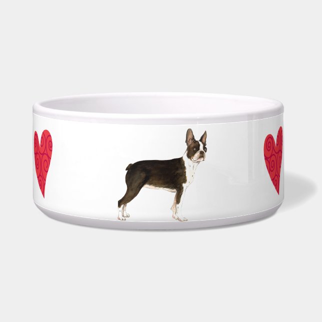 Tigela Eu amo meu Boston Terrier (Direita)