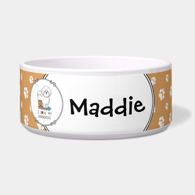 Tigela Eu Amo Meu Cachorro Bichon Frise Granddog - Grandp (Frente)