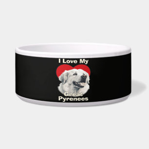 Tigela Eu amo meu cachorro Grande Pirineus