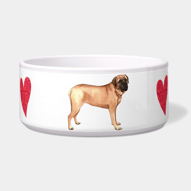 Tigela Eu amo meu Mastiff (Direita)