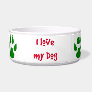 Tigela Eu amo meu Natal da bacia do cão