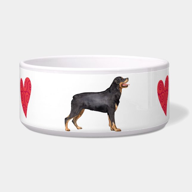Tigela Eu amo meu Rottweiler (Direita)