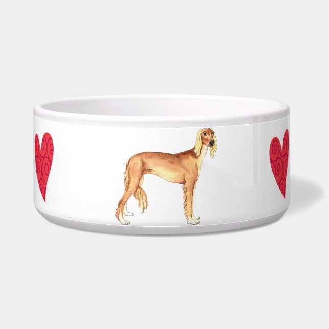 Tigela Eu amo meu Saluki (Direita)