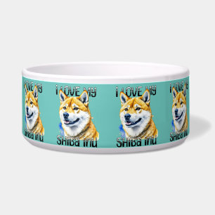Tigela Eu Amo Meu Shiba Inu Dono de Cachorro