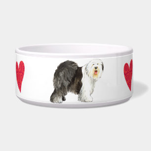 Tigela Eu amo meu velho cão-pastor inglês