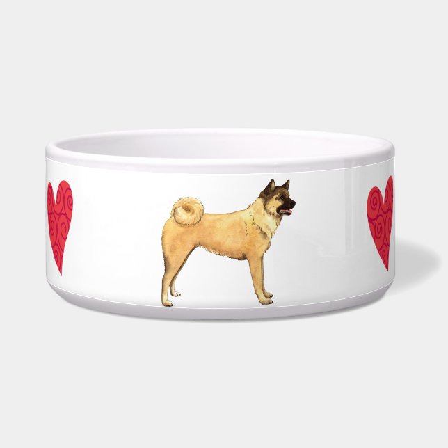 Tigela Eu amo minha Akita (Direita)