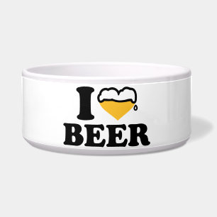 Tigela Eu amo o coração da cerveja