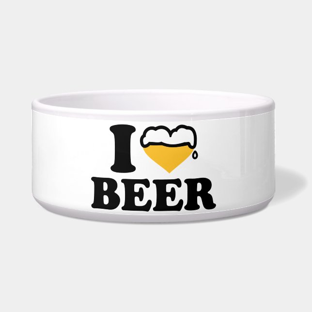 Tigela Eu amo o coração da cerveja (Frente)
