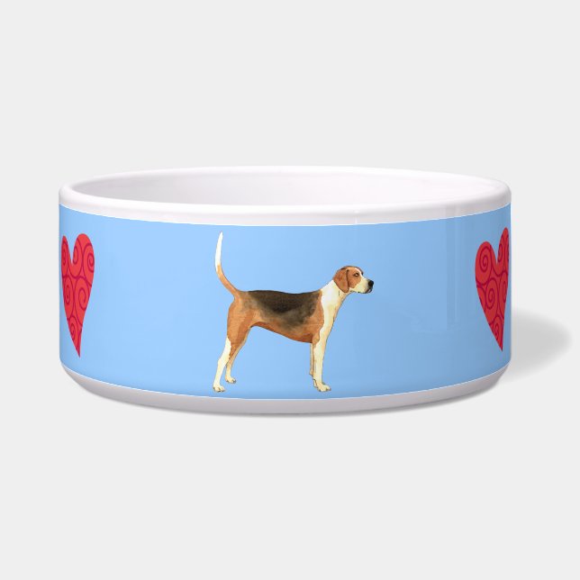 Tigela Eu Amo o meu Foxhound Americano (Direita)