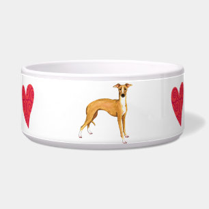 Tigela Eu Amo o meu Greyhound Italiano